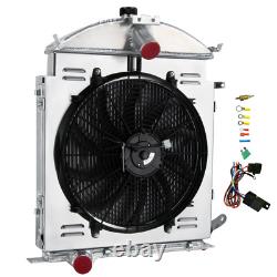 Aluminum 3 Core Radiator+Shroud+Fan For 1928 1929 Ford Model-A Heavy Duty 3.3L