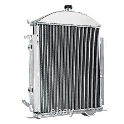 Aluminum 3 Core Radiator+Shroud+Fan For 1928 1929 Ford Model-A Heavy Duty 3.3L