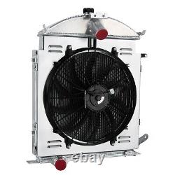 Aluminum 3 Core Radiator+Shroud+Fan For 1928 1929 Ford Model-A Heavy Duty 3.3L