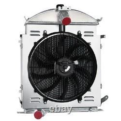 Aluminum 3 Core Radiator+Shroud+Fan For 1928 1929 Ford Model-A Heavy Duty 3.3L