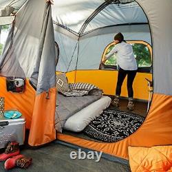 CORE 11 Person Family Cabin Tent with Screen Room Orange