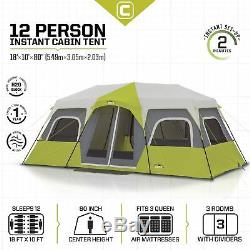 CORE 12-PERSON INSTANT CABIN TENT 18' x 10' x 80 3-ROOMS 2-MINUTE SET-UP