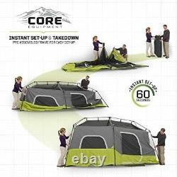 CORE 14' x 9' Instant Cabin Tent 9 Person with 60 Second Assembly, Green/Grey