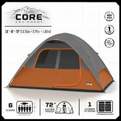 CORE 6 Person Dome Tent 11 x 9 Outdoor Survival Camping Hiking Backpacking Trips