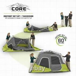 CORE 6 Person Instant Cabin Tent with Wall 47 in x 9.05 x 9.05, Green