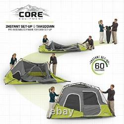 CORE 6 Person Instant Cabin Tent with Wall Organizer Green