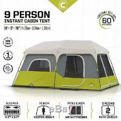 CORE 9 Person Instant Cabin Tent 14' x 9' Family Easy Set Up Quick Setup Tent