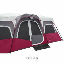 CORE Equipment 12 Person 18 Feet x 10 Feet Double Door Instant Cabin Tent, Wine