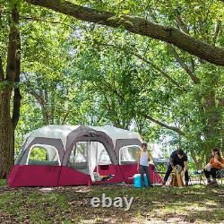 CORE Equipment 12 Person 18 Feet x 10 Feet Double Door Instant Cabin Tent, Wine