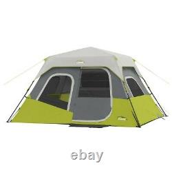 CORE Instant Cabin 11 x 9 Foot 6 Person Cabin Tent with Air Vents Gray/Green