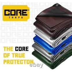 CORE TARPS Heavy Duty Polyethylene Tarp 20'X40' Waterproof+UV Resistant Black