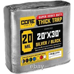 CORE TARPS Polyethylene Tarp 20' x 30' 20 Mil Heavy Duty Waterproof Tear Proof