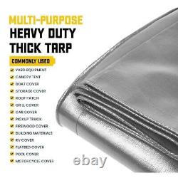 CORE Tarp 40' x 60' Polyethylene Heavy Duty Silver + Black with Metal Grommet