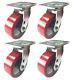 Casters 4 5 6 8 Heavy Duty Cast Iron Hub Core Poly Wheel Non Skid Mark 4 Swi