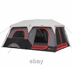 Core 10 person Lighted Instant Cabin Tent Camping LED Lighting 2 Minute Set-up