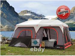 Core 10 person Lighted Instant Cabin Tent Camping LED Lighting 2 Minute Set-up