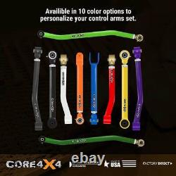 Core 4x4 Adjustable Control Arms Tier 1 Complete Set Fits Jeep JK/JKU Black
