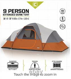 Core 9 Person Extended Dome Tent