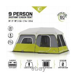 Core 9 Person Instant Cabin Tent 14' x 9', Green (40008) 9 Person (Green) USA