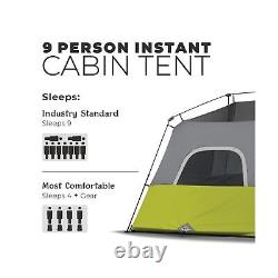 Core 9 Person Instant Cabin Tent 14' x 9', Green (40008) 9 Person (Green) USA