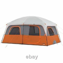 Core Equipment 10-Person 2-Room Straight Wall Cabin Camping Tent, Orange