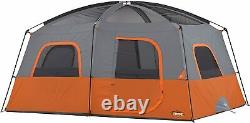 Core Equipment 10-Person 2-Room Straight Wall Cabin Camping Tent, Orange