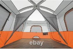 Core Equipment 10-Person 2-Room Straight Wall Cabin Camping Tent, Orange