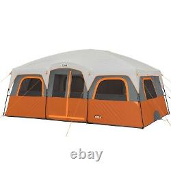 Core Equipment 12-Person 2-Room Straight Wall Cabin Camping Tent, 16 x 11 Orange