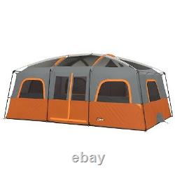 Core Equipment 12-Person 2-Room Straight Wall Cabin Camping Tent, 16 x 11 Orange