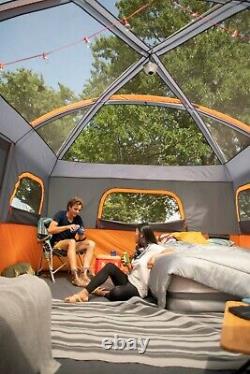 Core Equipment 12-Person 2-Room Straight Wall Cabin Camping Tent, 16 x 11 Orange