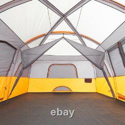 Core Equipment 12-Person 2-Room Straight Wall Cabin Camping Tent, 16 x 11 Orange