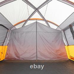 Core Equipment 12-Person 2-Room Straight Wall Cabin Camping Tent, 16 x 11 Orange