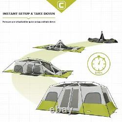 Core Equipment 12 Person Instant Cabin Tent Green/white, 18 x 10 ft