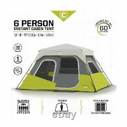 Core Instant Cabin Tent 6 Person Wall Organizer Green Outdoor Camping 40007 New