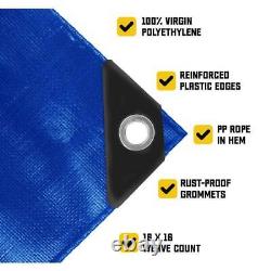 Core Tarp 30'x50' Blue Polyethylene HeavyDuty 20Mil Tarp+Waterproof+UV Resistant