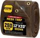 Core Tarps 60% Brown Shade Cloth with Grommets 12 X 20 FT Heavy Duty Mesh Tarp
