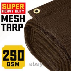 Core Tarps 60% Brown Shade Cloth with Grommets 12 X 20 FT Heavy Duty Mesh Tarp