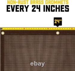 Core Tarps 60% Brown Shade Cloth with Grommets 12 X 20 FT Heavy Duty Mesh Tarp