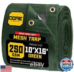Core Tarps 60% Green Shade Cloth with Grommets 10 X 16 FT Heavy Duty Mesh T