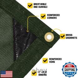 Core Tarps 60% Green Shade Cloth with Grommets 10 X 16 FT Heavy Duty Mesh T