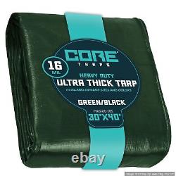 Core Tarps Extra Heavy Duty 16 Mil Tarp Cover, Waterproof, UV Resistant, Rip