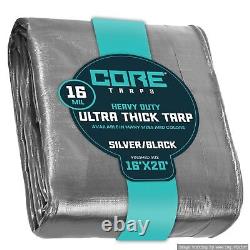 Core Tarps Extra Heavy Duty 16 Mil Tarp Cover Waterproof UV Resistant Rip and