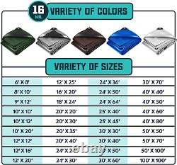 Core Tarps Extra Heavy Duty 16 Mil Tarp Cover, Waterproof, UV Resistant, Rip and