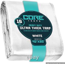 Core Tarps Extra Heavy Duty 16 Mil Tarp Cover, Waterproof, UV Resistant, Rip and