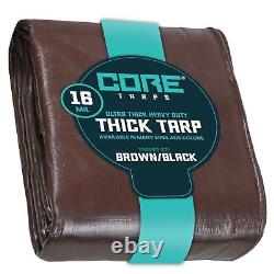 Core Tarps Extra Heavy Duty 16 Mil Waterproof Tarp For Roof, Patio, Pool, Boat