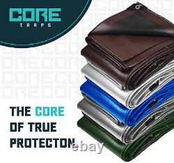 Core Tarps Extra Heavy Duty 16 Mil Waterproof Tarp For Roof, Patio, Pool, Boat