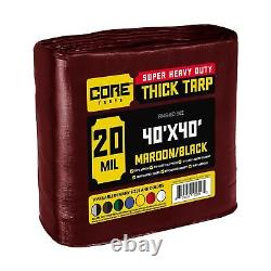 Core Tarps Extreme Heavy Duty 20 Mil Tarp Cover, Waterproof, UV Resistant, Ri