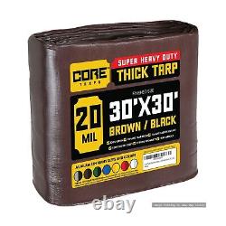 Core Tarps Extreme Heavy Duty 20 Mil Tarp Cover, Waterproof, UV Resistant, Ri