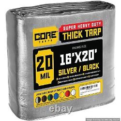 Core Tarps Extreme Heavy Duty 20 Mil Tarp Cover Waterproof UV Resistant Rip