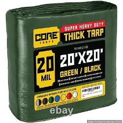 Core Tarps Extreme Heavy Duty 20 Mil Tarp Cover Waterproof UV Resistant Rip